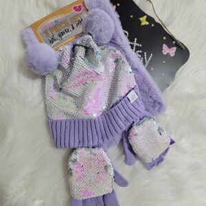 LIMITED  TOO 3 PCS SET HAT-GLOVES & SNOOD  ONE SIZE  793